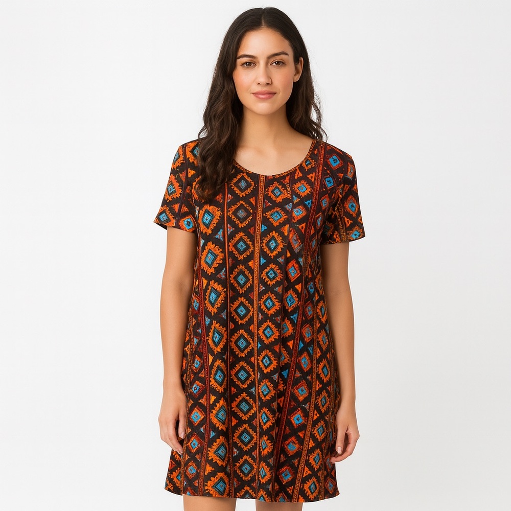 LuLaRoe Geometric Print Carly Dress — Size L